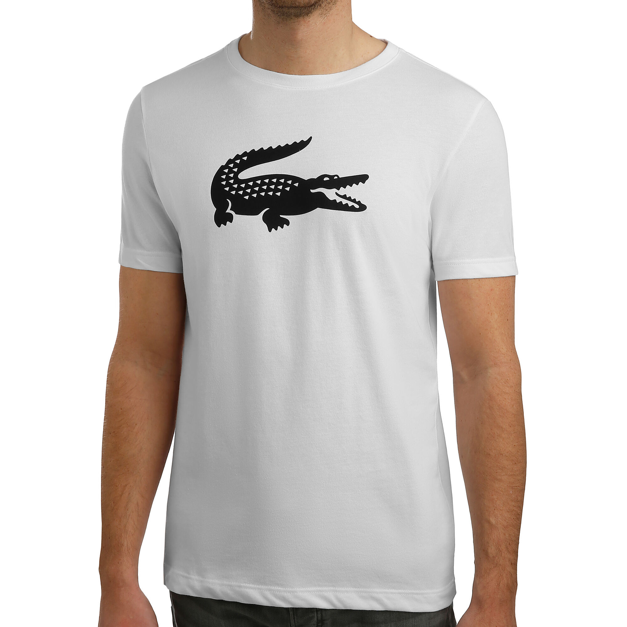 Lacoste Logo AT Weiß, Herren Point kaufen online Tennis | Schwarz T-Shirt